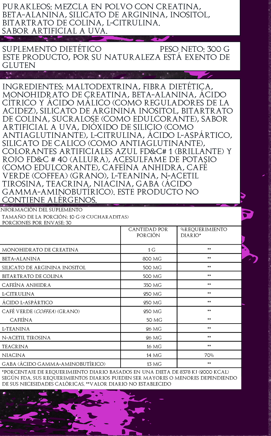 Pre-entreno Sabor Uva